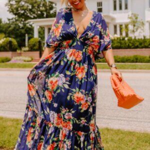 Impressions Lovely Dream Floral Maxi Curves Dress - NWT